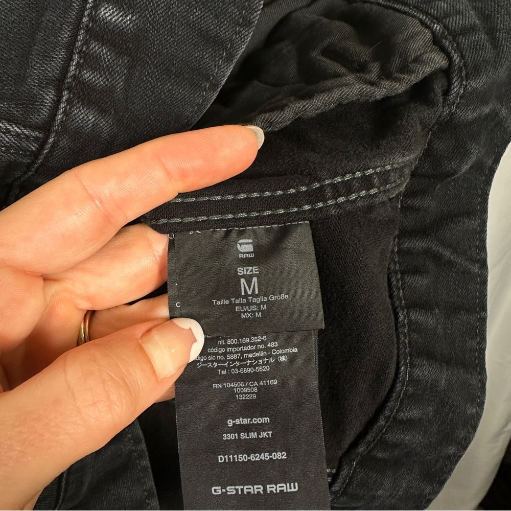 G-Star RAW 3301 Slim Trucker Denim Jacket Stretch Black Size M Men's Streetwear - Picture 7 of 11